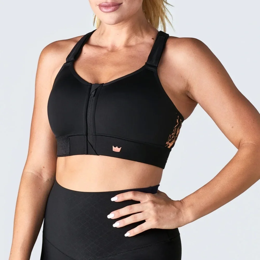 SHEFIT FLEX SPORTS BRA™ Medium Impact Bra in Black W2.